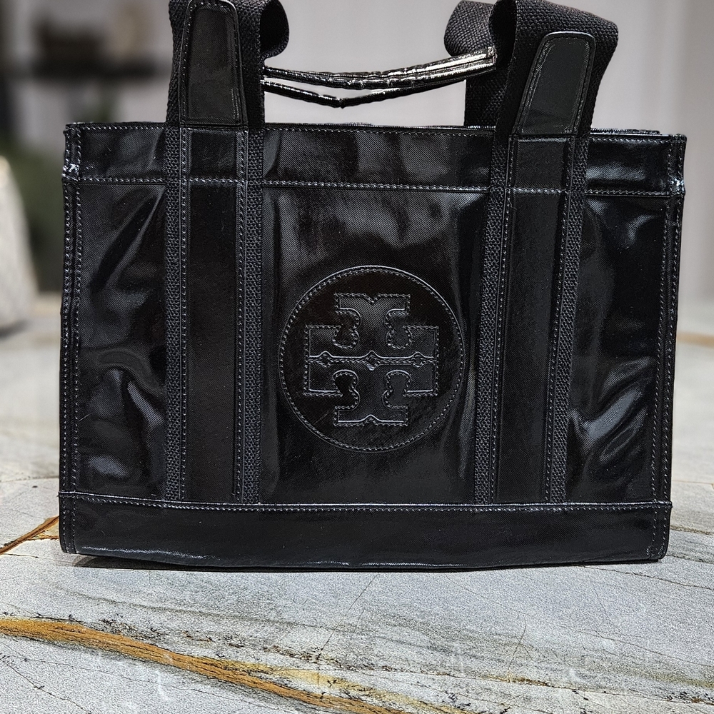 Tory Burch Ella Black Patent Leather Tote - Picture 5 of 15